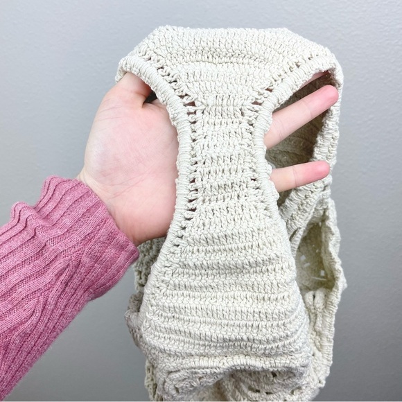 Andi Bagus Women's M/L Lotus Hi Pant Cream High-Waister Crochet Bikini Bottom - Picture 15 of 16